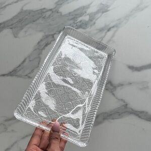 Clear Decorative Glass-Look Serving Tray